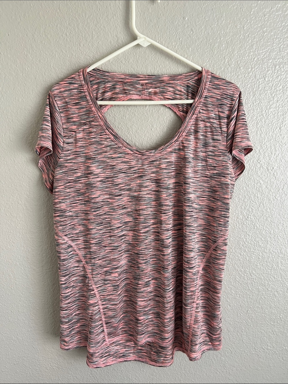 Xersion Pink Space-Dye Short Sleeve Performance Tee